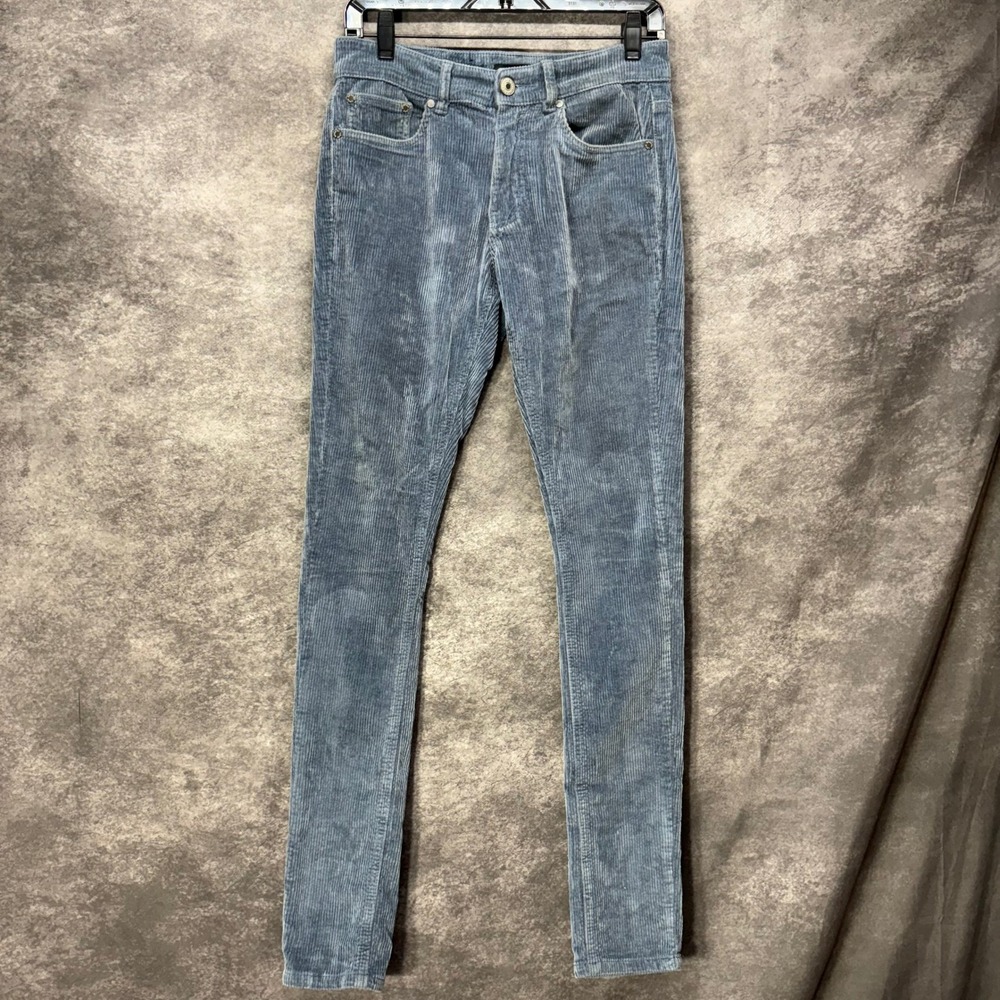 Serenade Corduroy Fitted Pants Mens Size 28 Slate Blue Slim Skinny